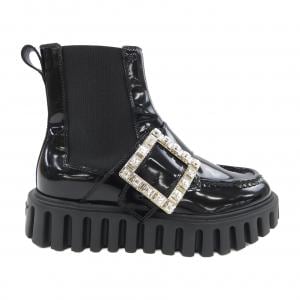ロジェヴィヴィエ ROGER VIVIER Viv' Go-Thick ストラス バックル ブーツ
