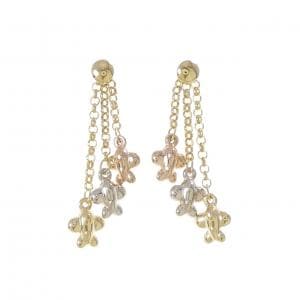 750スリーカラー/K18YG プレーン ピアス