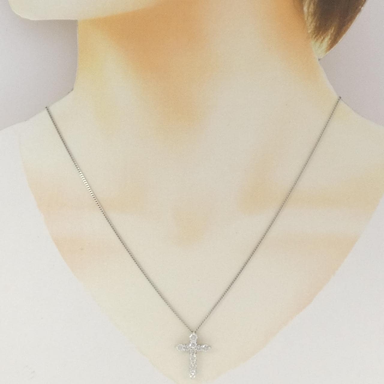 PT900/PT850 クロス ダイヤモンド ネックレス 1.00CT