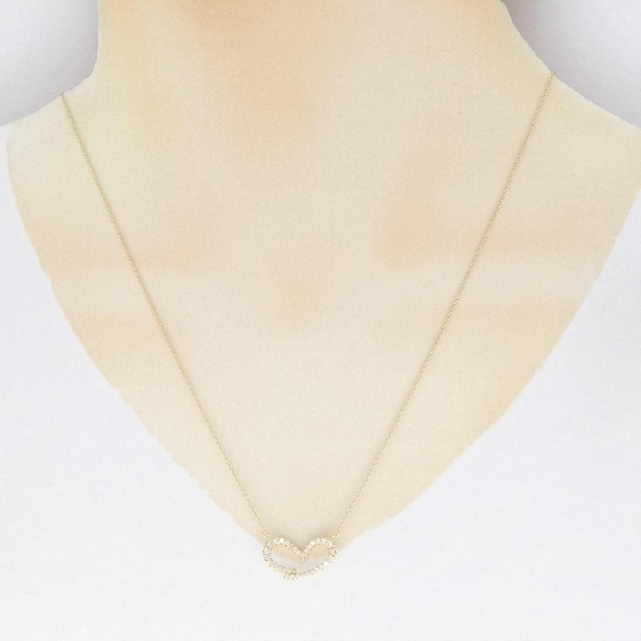 K18YG ハート ダイヤモンド ネックレス 0.34CT