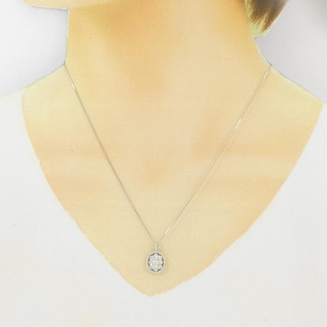 【新品】PT900/PT850 ダイヤモンド ネックレス 0.21CT