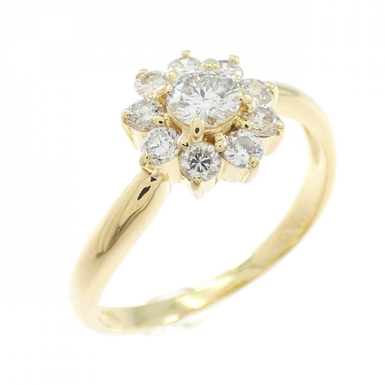 K18YG フラワー ダイヤモンド リング 0.51CT