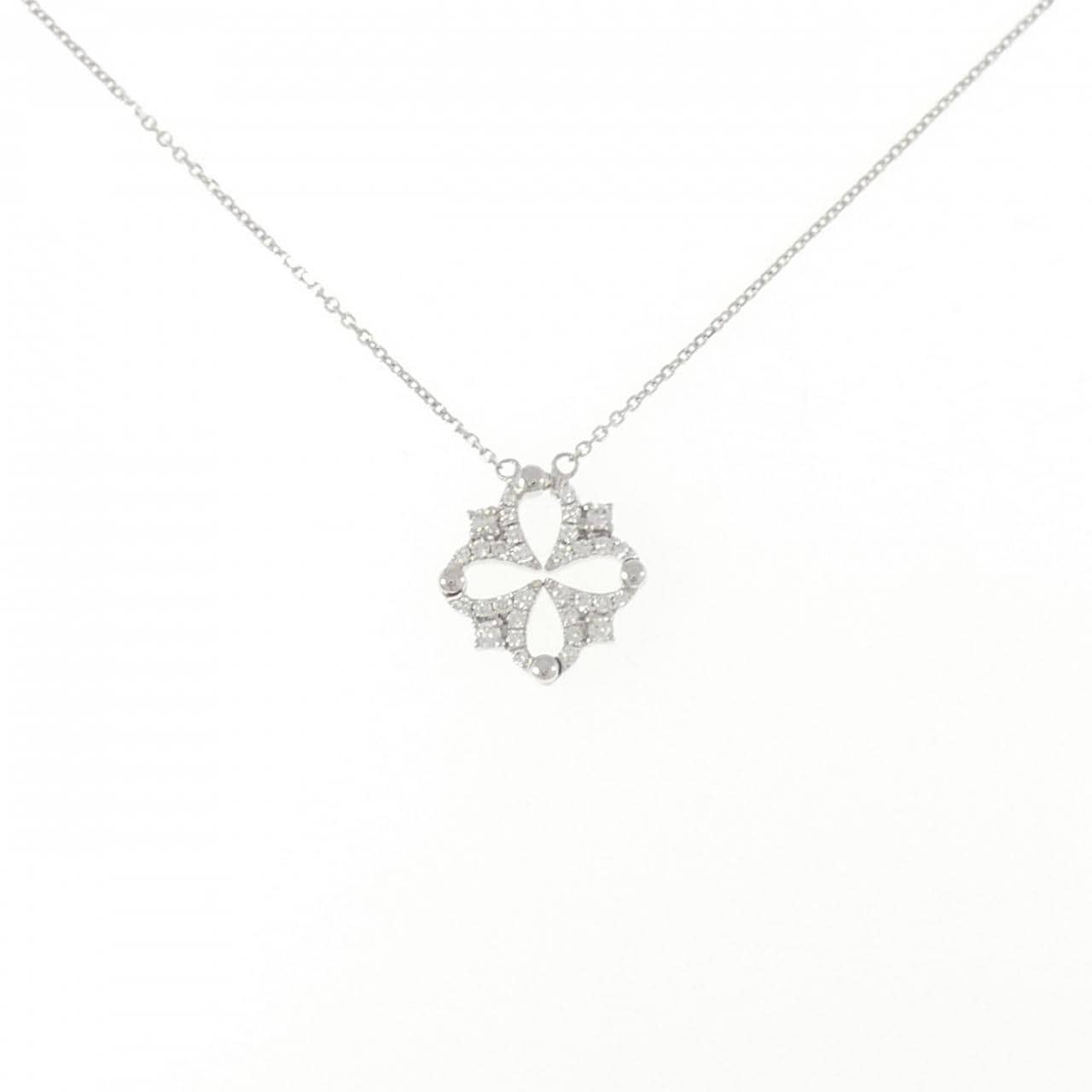 K18WG 2WAY ダイヤモンド ネックレス 0.19CT