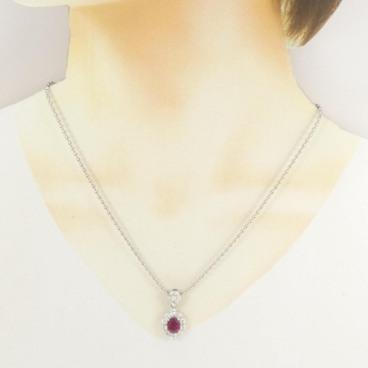 PT900/PT850 ルビー ネックレス 2.05CT