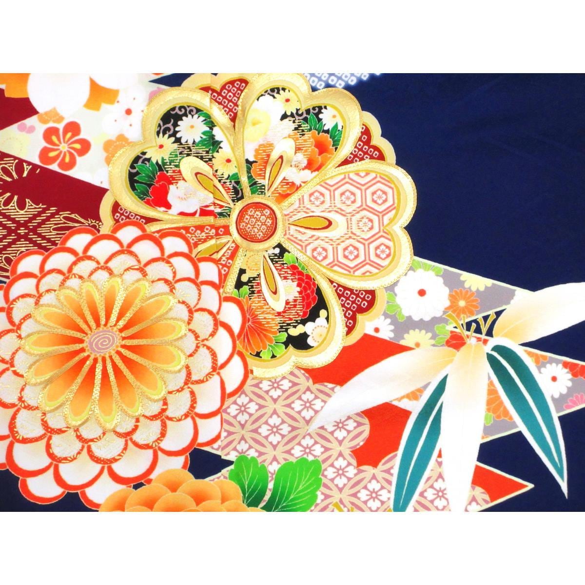 振袖 友禅金彩加工 刺繍入り
