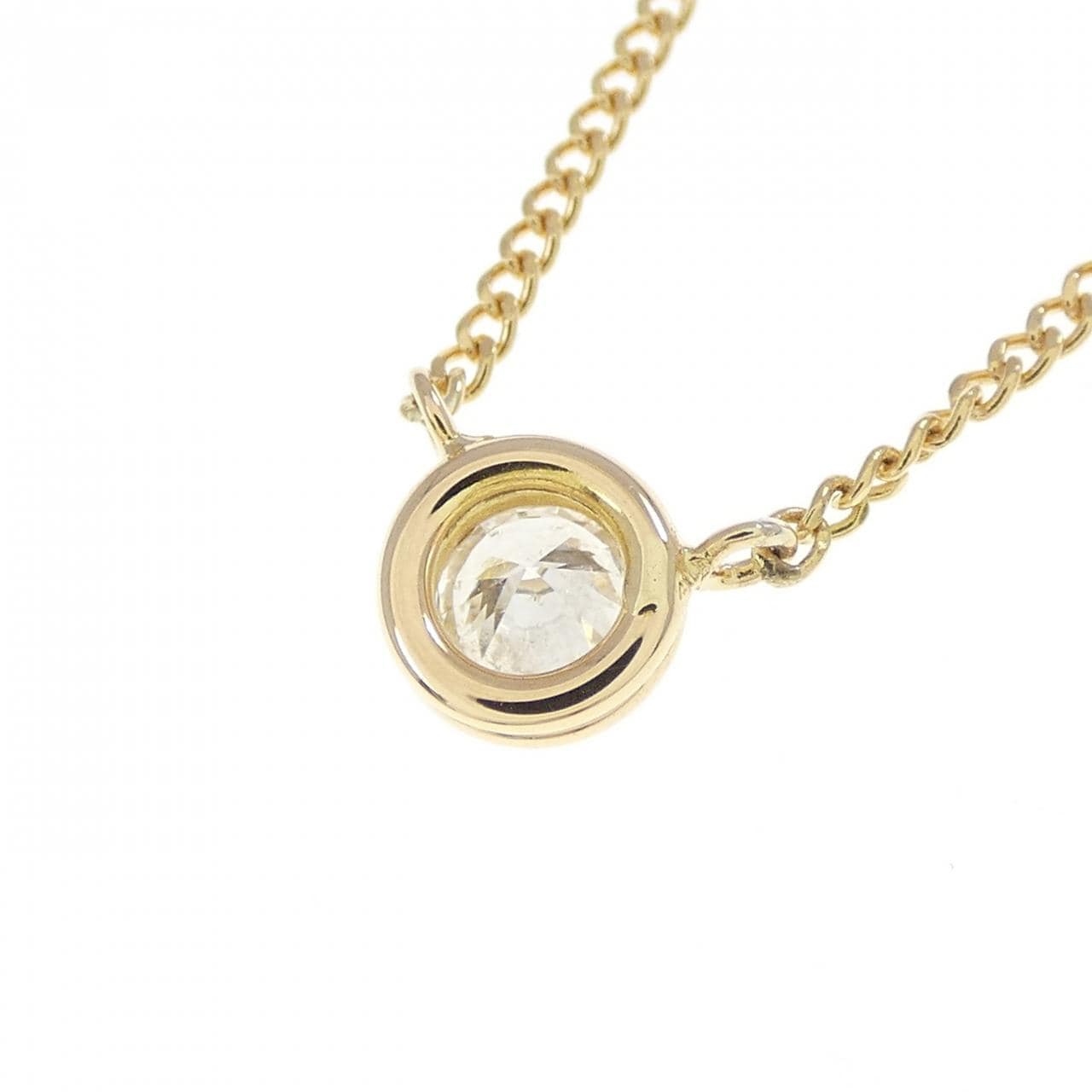 K18YG ソリティア ダイヤモンド ネックレス 0.14CT