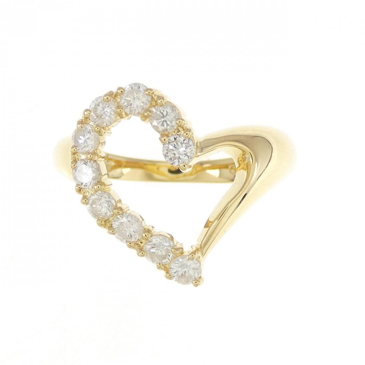 K18YG ハート ダイヤモンド リング 0.50CT