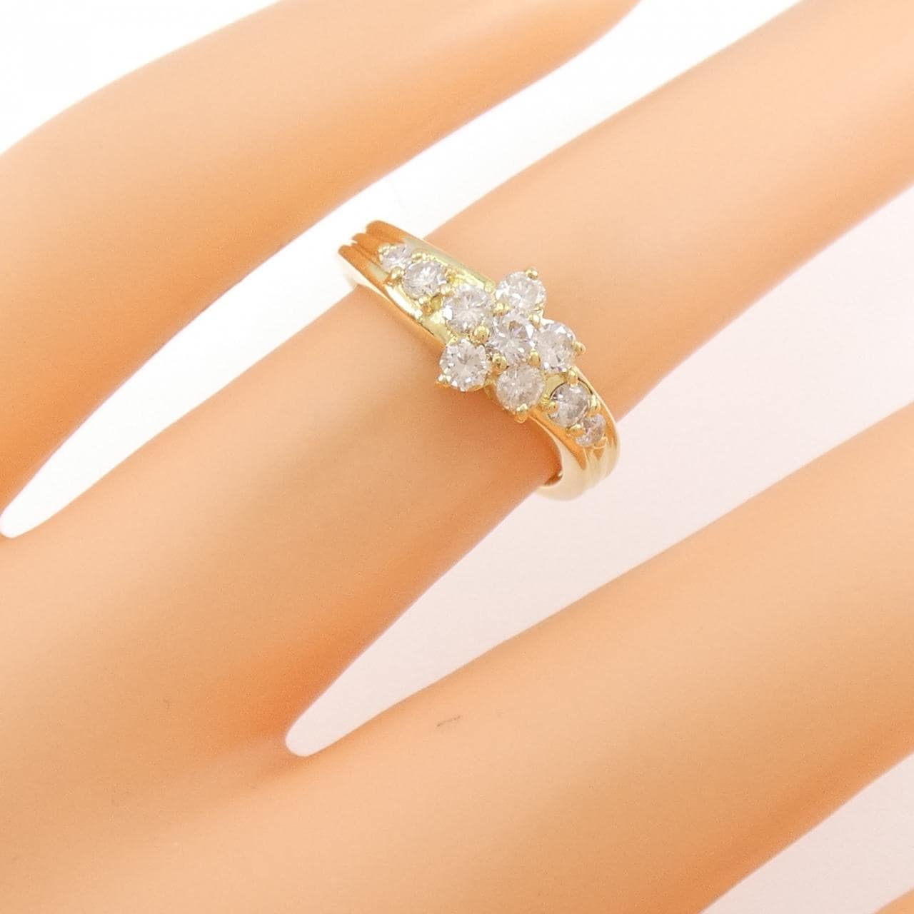 K18YG flower Diamond ring 0.51CT