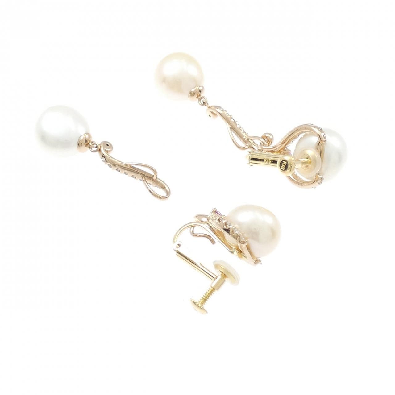 K18YG/K18PG 2WAY 淡水パール イヤリング