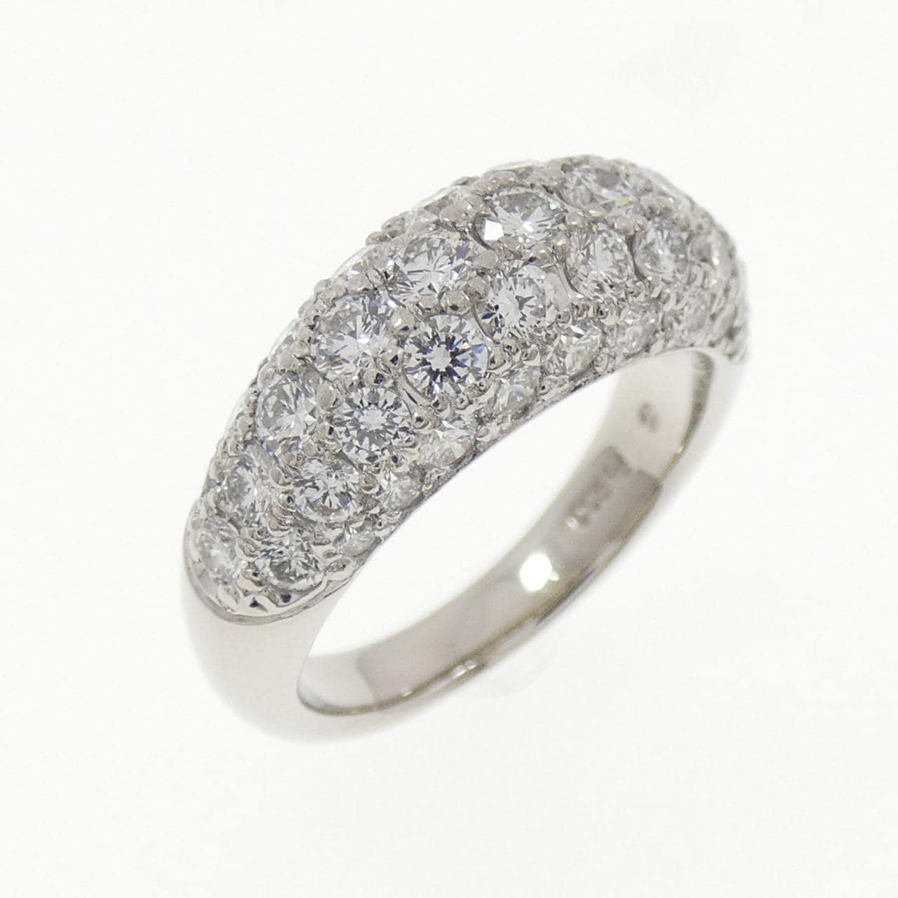 PT900 パヴェ ダイヤモンド ピンキー リング 1.36CT