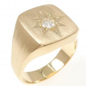 K18YG 印台 ダイヤモンド リング 0.26CT
