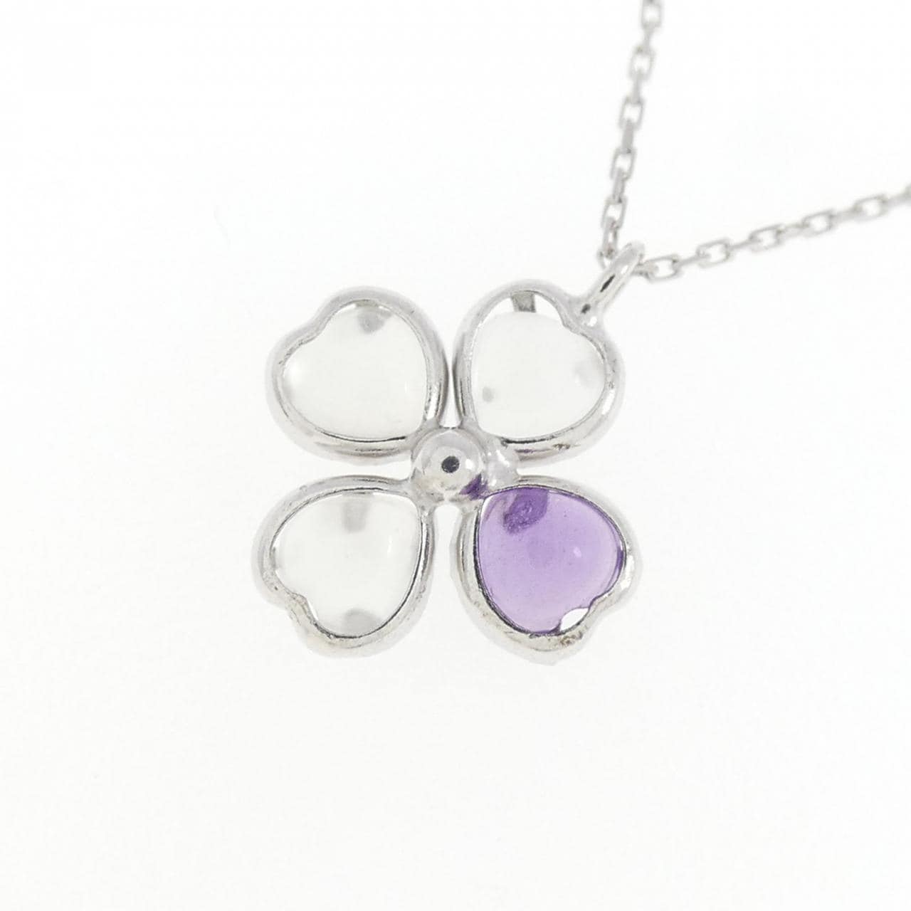 [BRAND NEW] K10WG Flower Moonstone Necklace