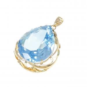 K18YG ブルートパーズ ペンダント 44.46CT