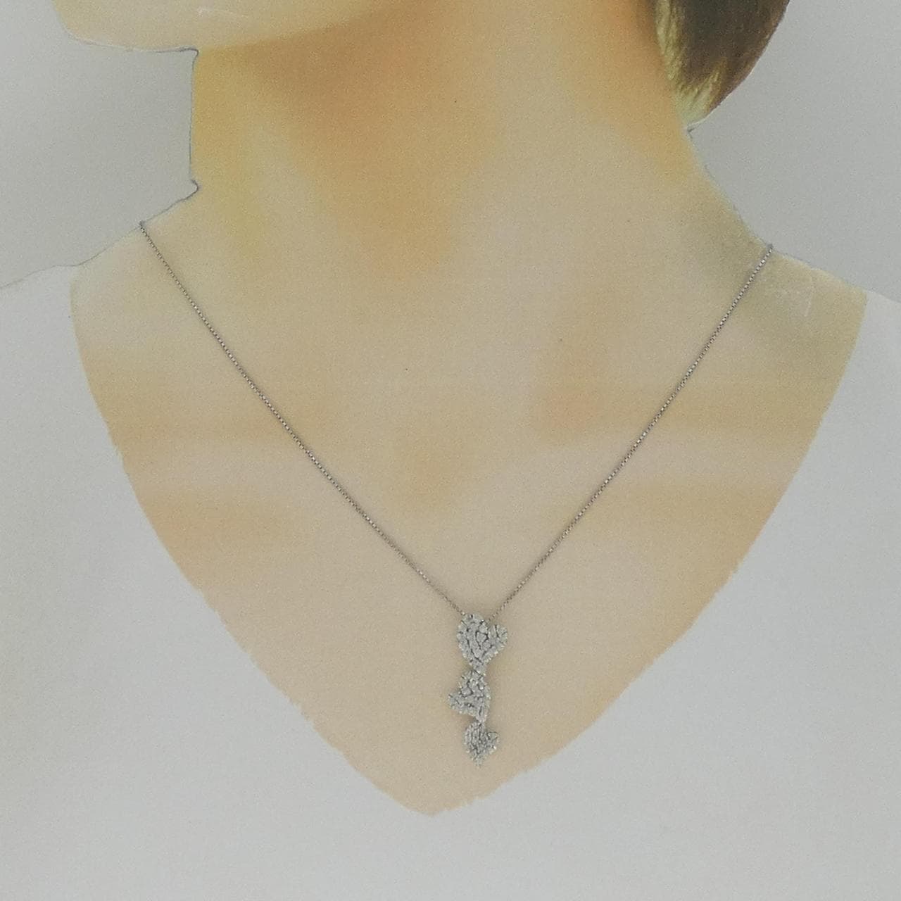 K14WG ハート ダイヤモンド ネックレス 1.00CT