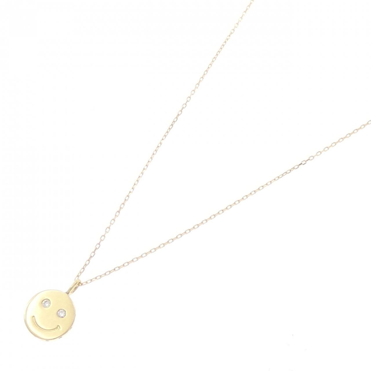 K18YG スマイル ダイヤモンド ネックレス 0.02CT