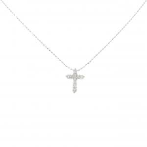 K18WG クロス ダイヤモンド ネックレス 0.15CT