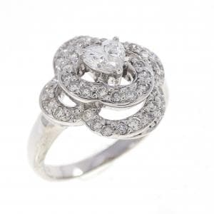 K18WG ハート ダイヤモンド リング