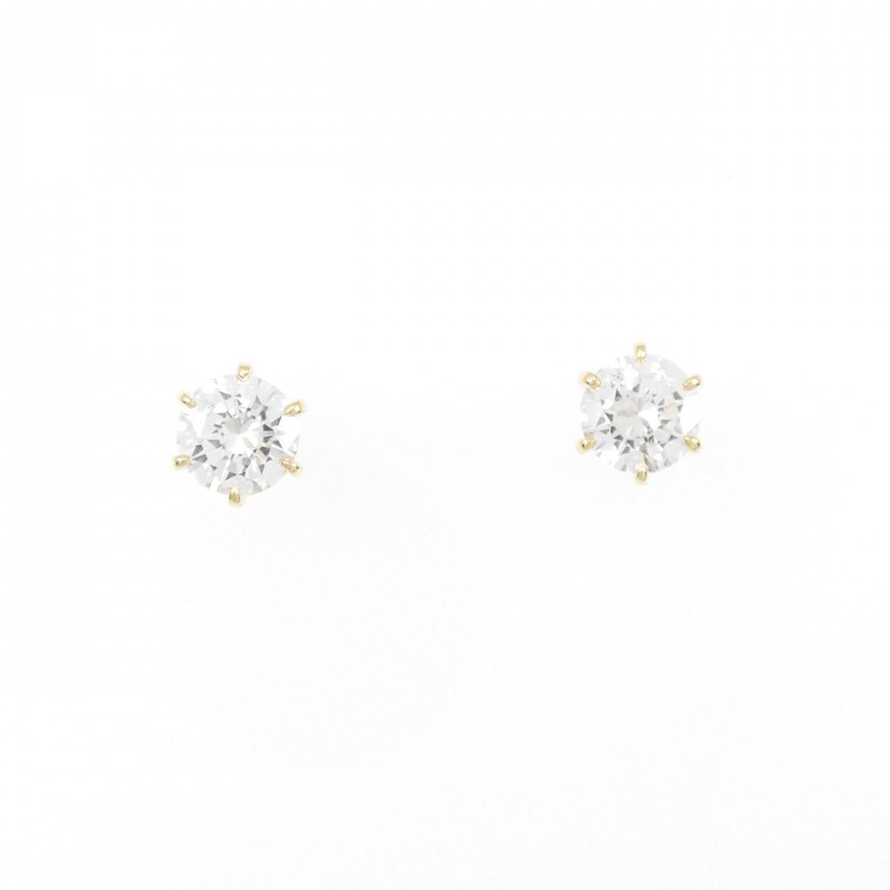 [Remake] K18YG/ST Diamond Earrings 0.320CT 0.320CT D SI2 VG