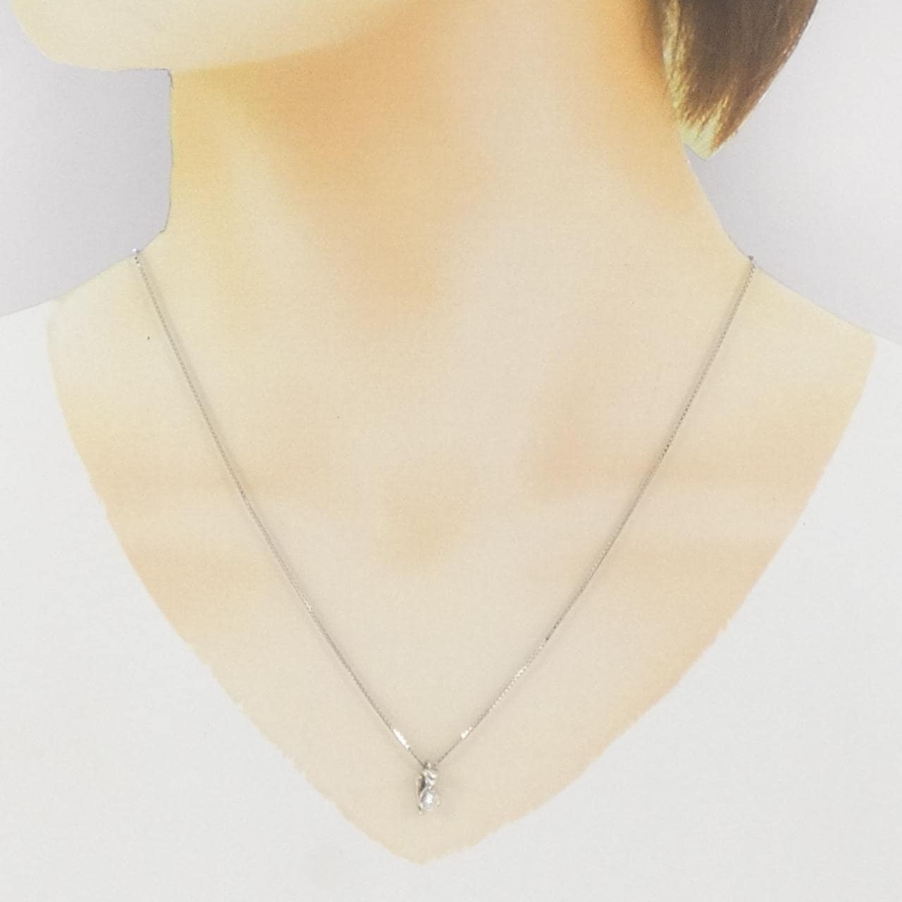 K18WG ダイヤモンド ネックレス 0.15CT