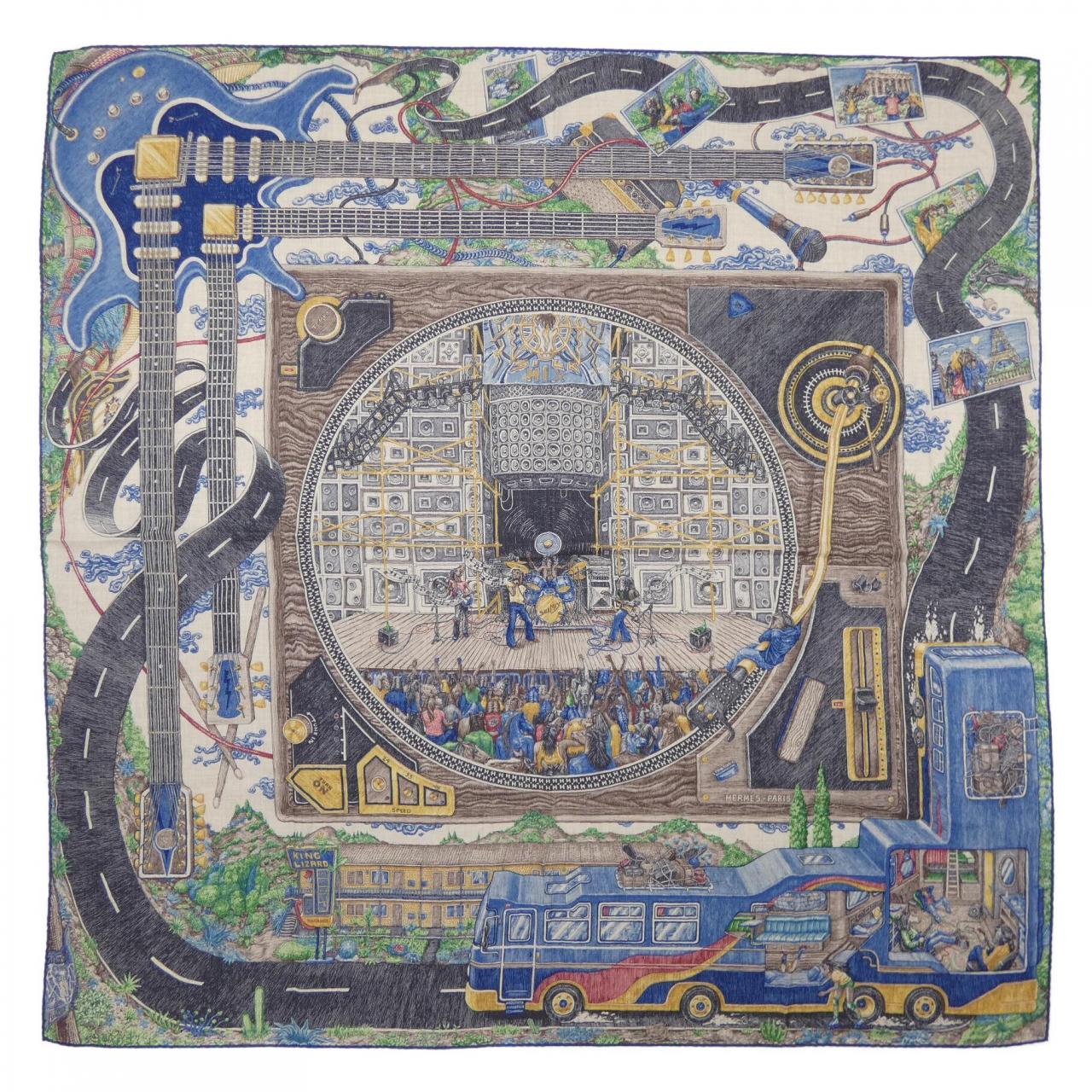 エルメス HERMES SILK MIX H553406T カレジェアン140 ショール