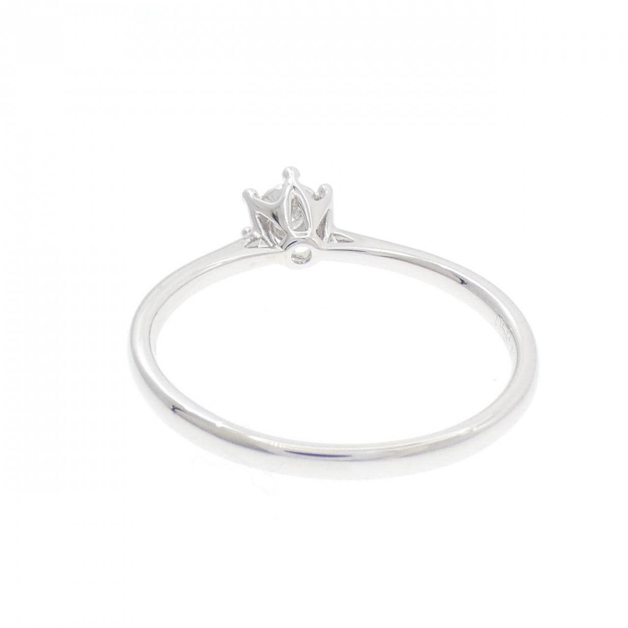 K18WG ソリティア ダイヤモンド リング 0.094CT