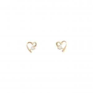 K18YG ハート ダイヤモンド ピアス