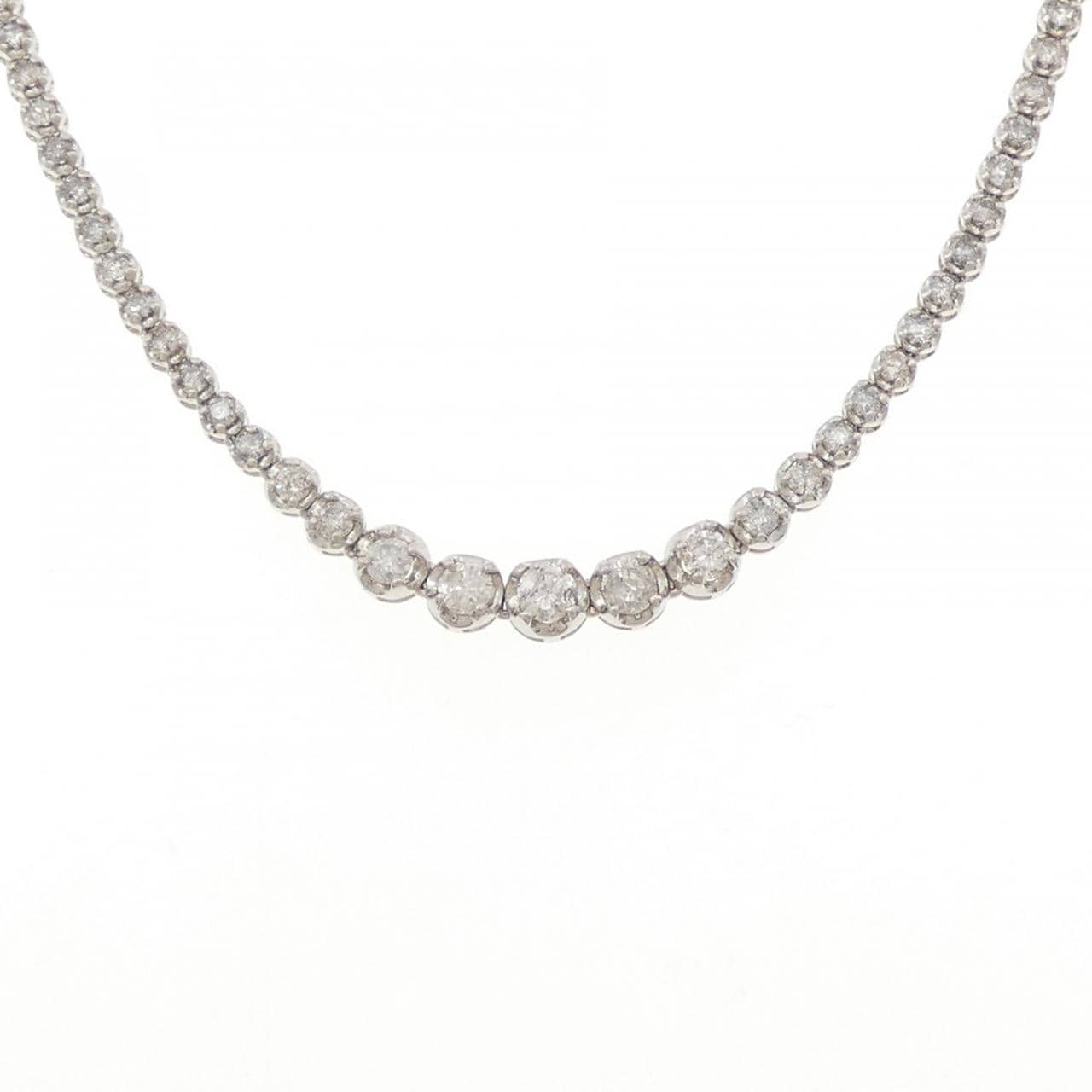 K18WG ダイヤモンド ネックレス 5.00CT