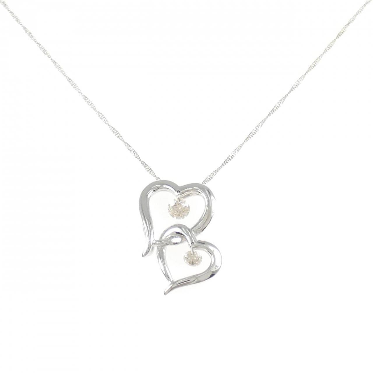 K18WG ハート ダイヤモンド ネックレス 0.30CT