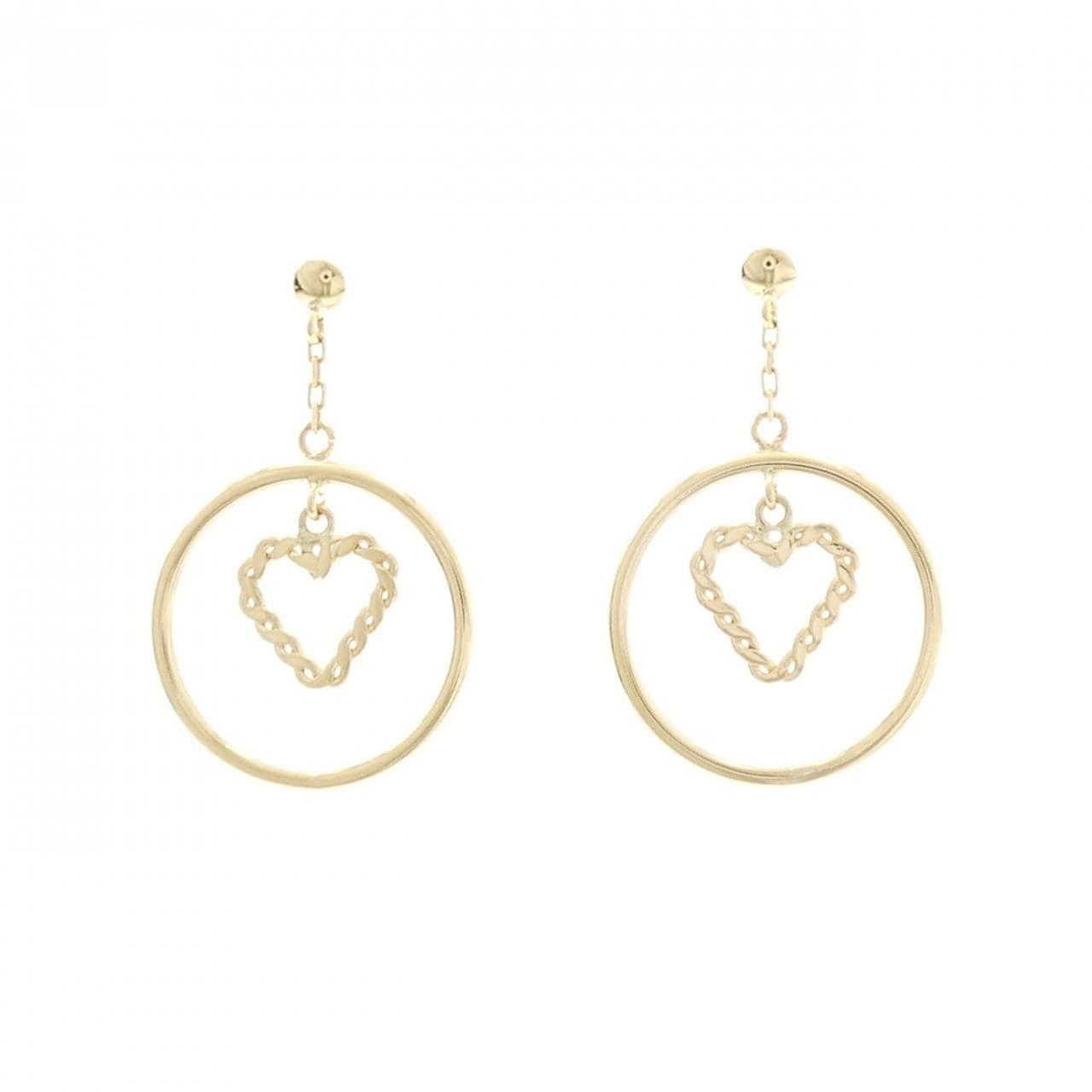 K18YG ハート ピアス