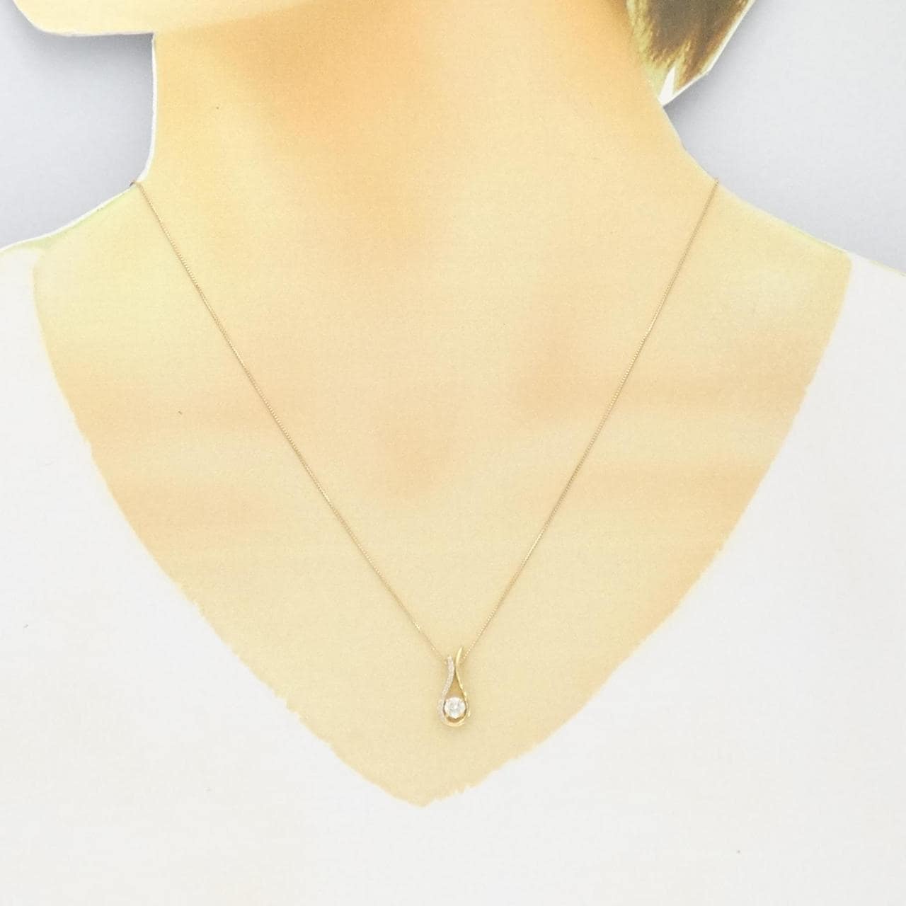[BRAND NEW] K18YG Diamond Necklace 0.239CT I SI2 Fair