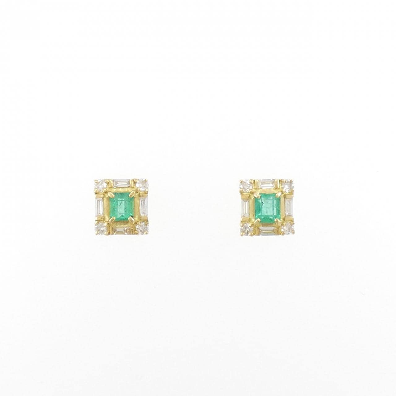 【新品】K18YG エメラルド ピアス 0.20CT