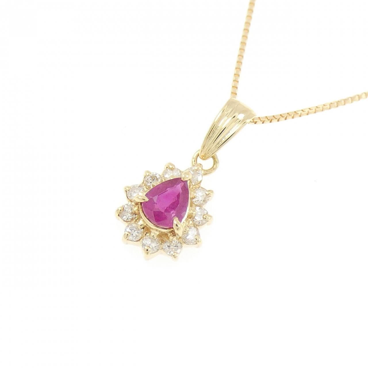 K18YG ルビー ネックレス 0.21CT