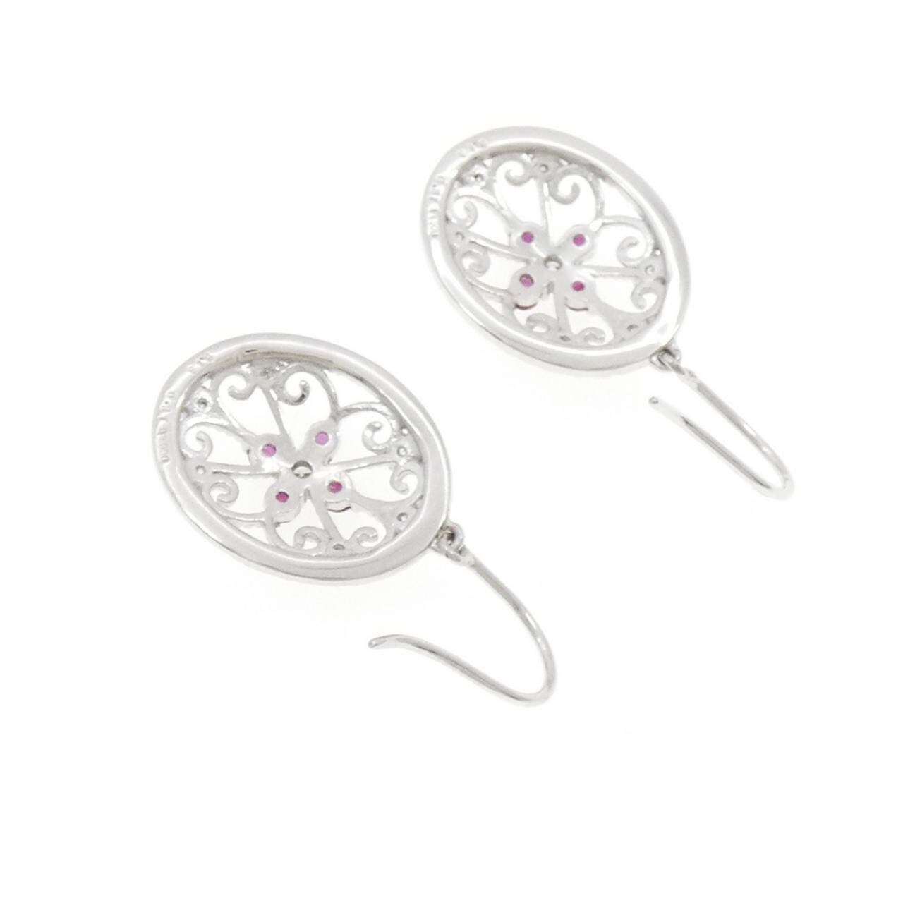 PT900 ルビー ピアス 0.36CT