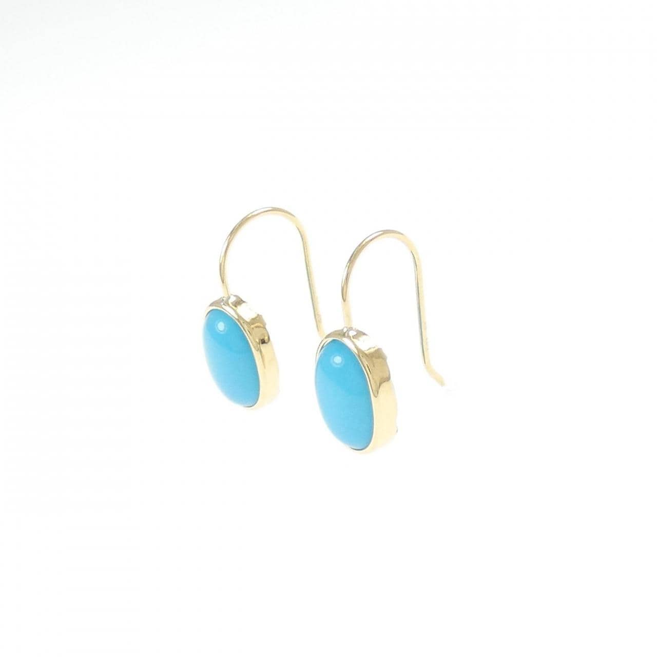 K18YG ターコイズ ピアス 2.00CT