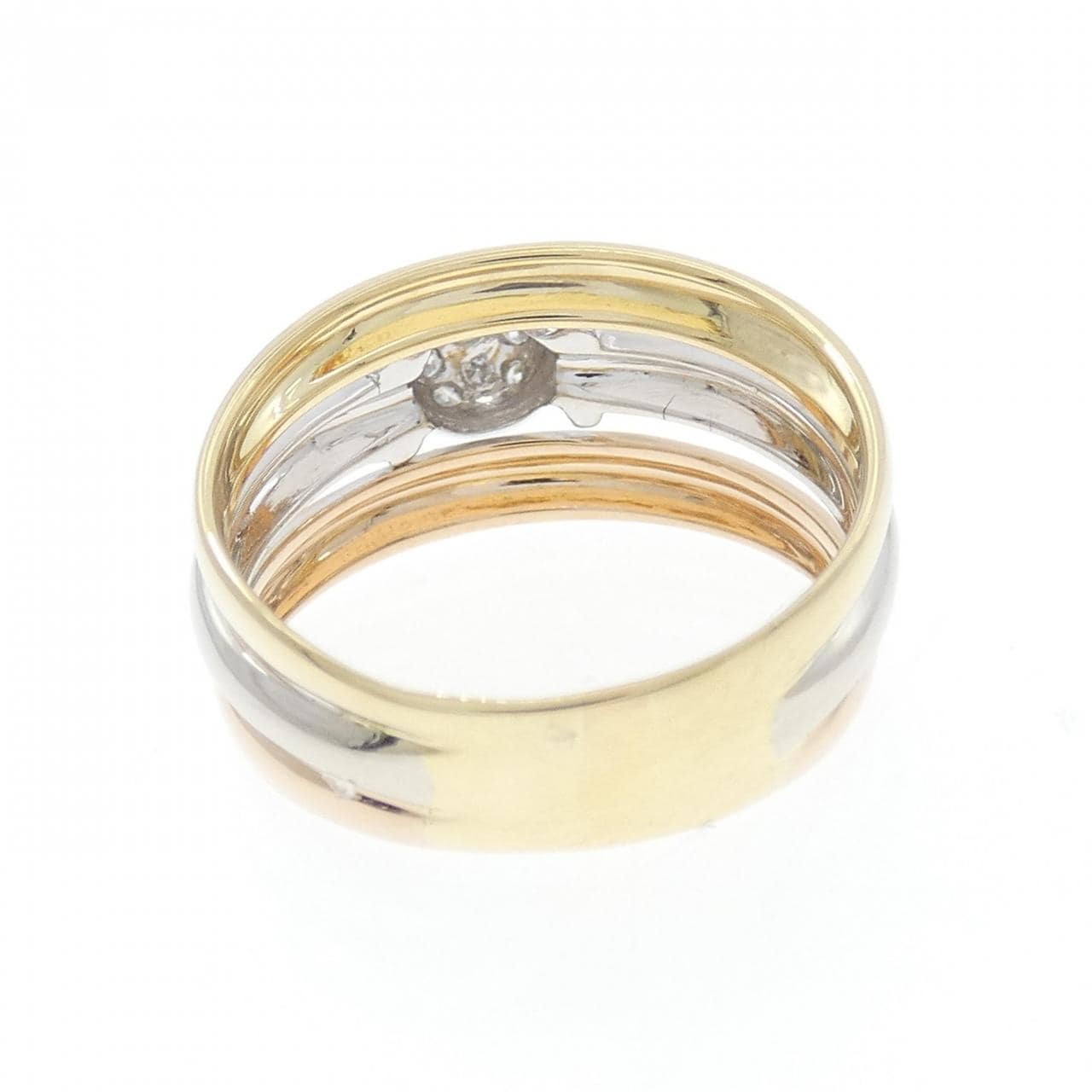 750スリーカラー ダイヤモンド リング 0.14CT