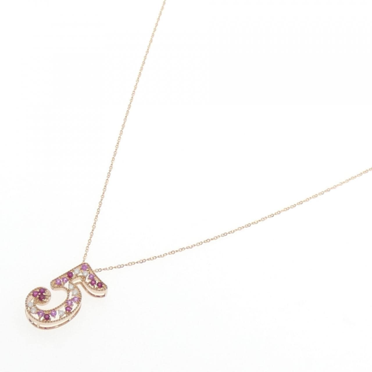 K18PG ナンバー5 カラーストーン ネックレス