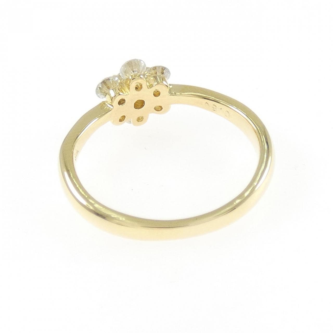 K18YG フラワー ダイヤモンド リング 0.50CT
