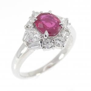PT900 ルビー リング 0.76CT