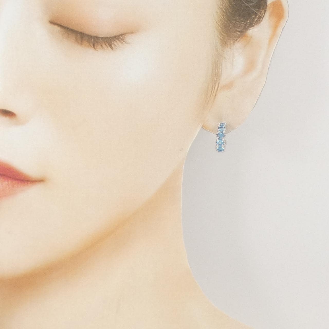 STAR JEWELRY蓝色托帕石耳环