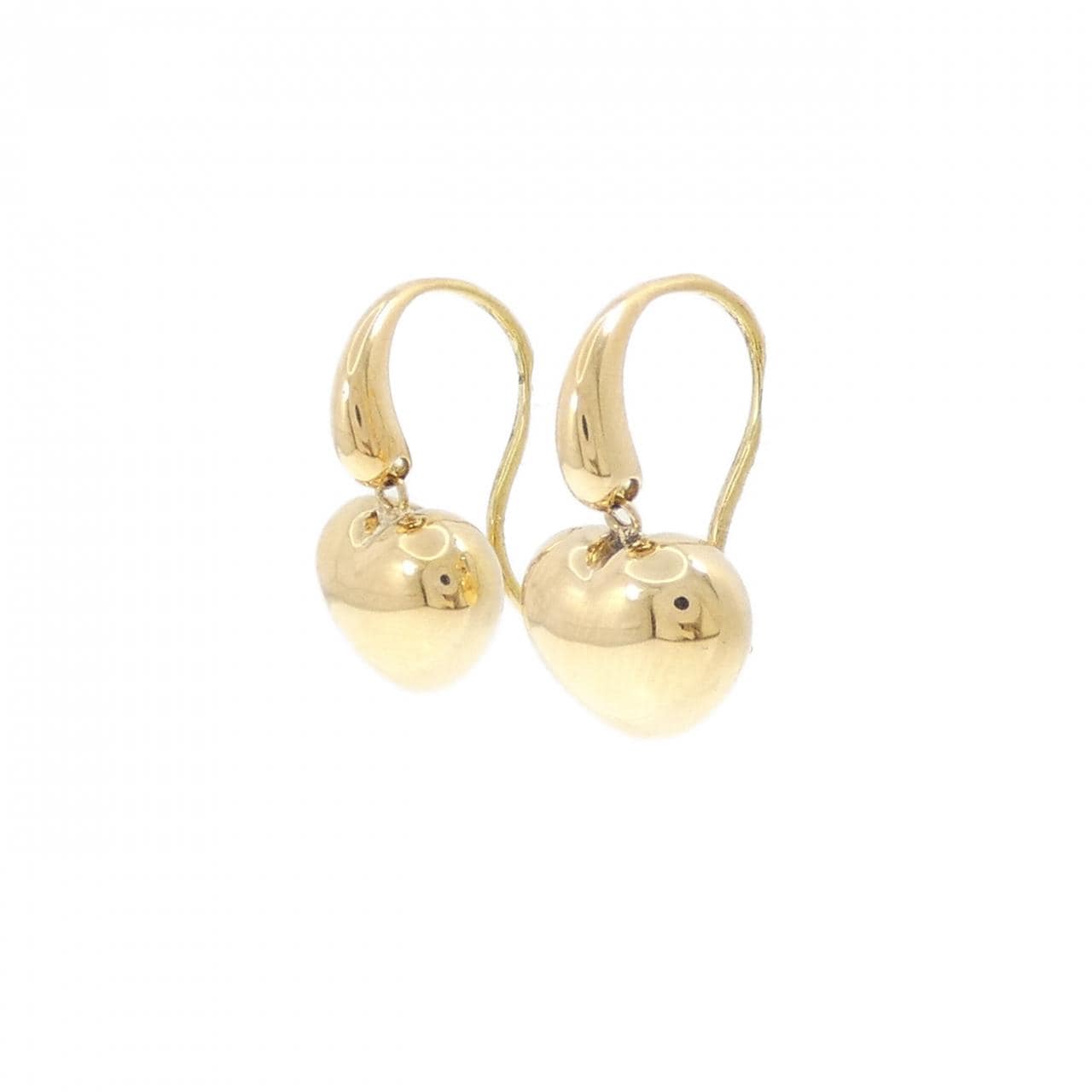 K18YG heart earrings