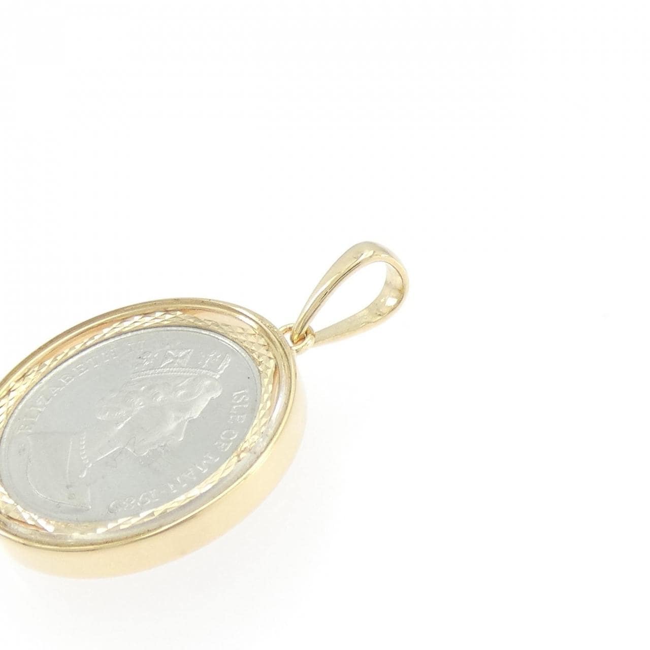 K18YG(枠) コイン ペンダント