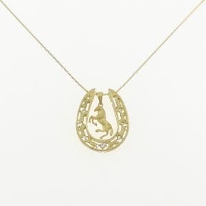 【新品】K18YG ホース ダイヤモンド ネックレス 0.02CT