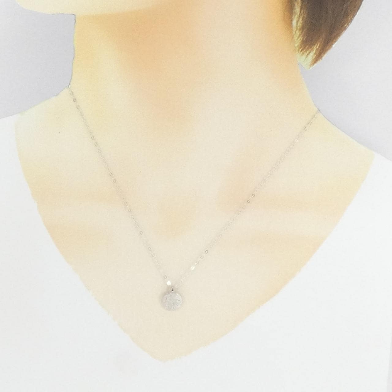 K18WG ダイヤモンド ネックレス 0.03CT