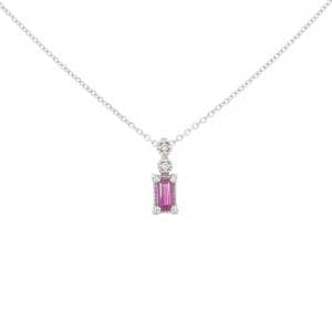 K18WG ルビー ネックレス 0.12CT
