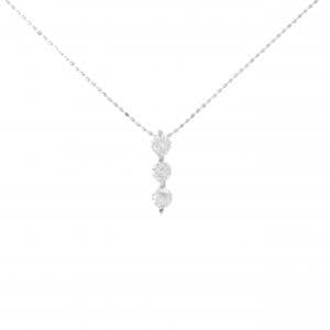 K18WG スリーストーン ダイヤモンド ネックレス 0.51CT