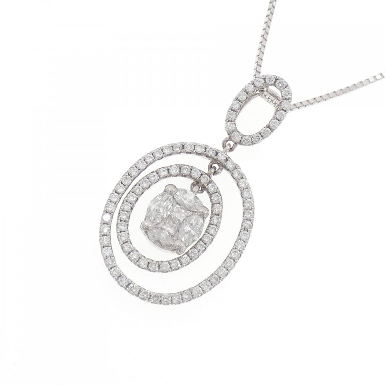 K18WG ダイヤモンド ネックレス 0.84CT