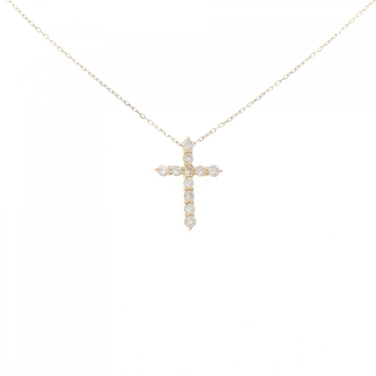 【新品】K18YG クロス ダイヤモンド ネックレス 0.20CT