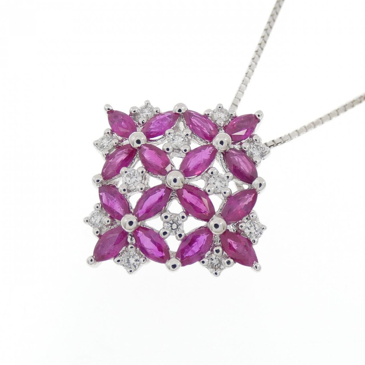 K18WG ルビー ネックレス 1.50CT