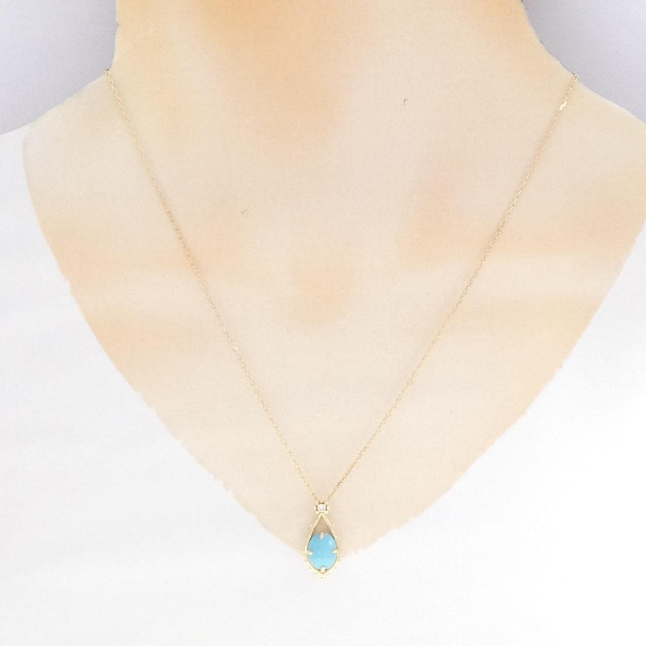 K18YG ターコイズ ネックレス 1.30CT