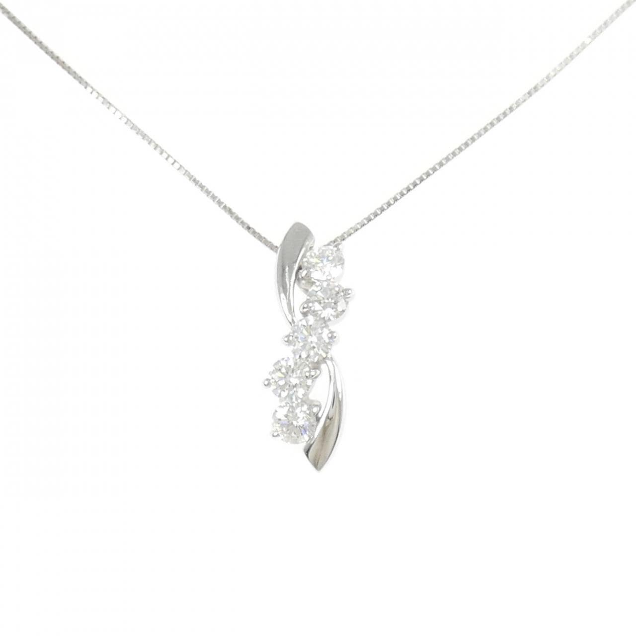 K18WG ダイヤモンド ネックレス 1.00CT